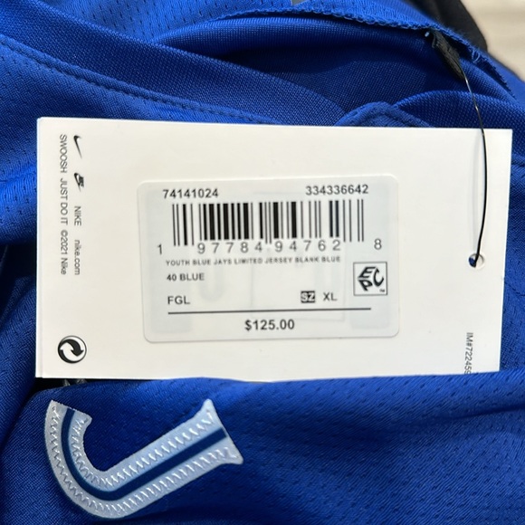 Youth Nike Toronto Blue MLB Baseball Jersey Size XL NWT Brand New - Picture 7 of 7